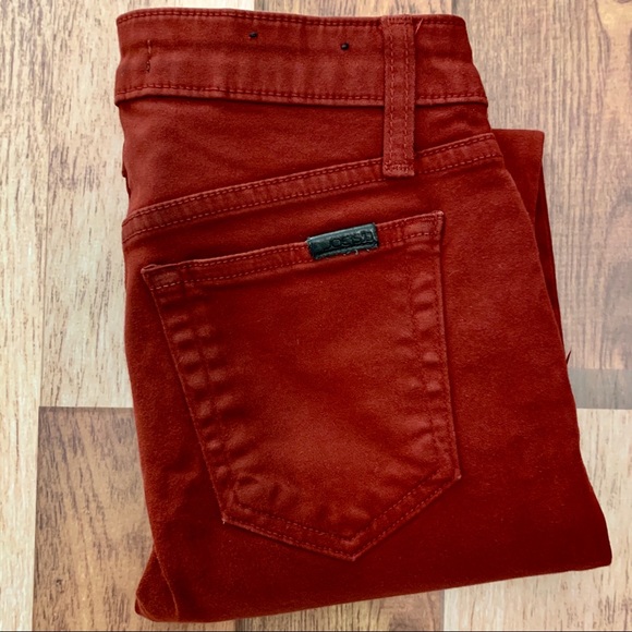 Joe's Jeans Red Skinny Ankle Jeans Ruched - Picture 4 of 13